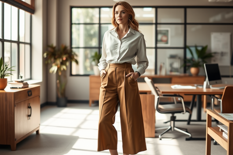 clinchriverva.com | Outfit-uri inteligente cu pantaloni tip fustă pentru întâlniri business